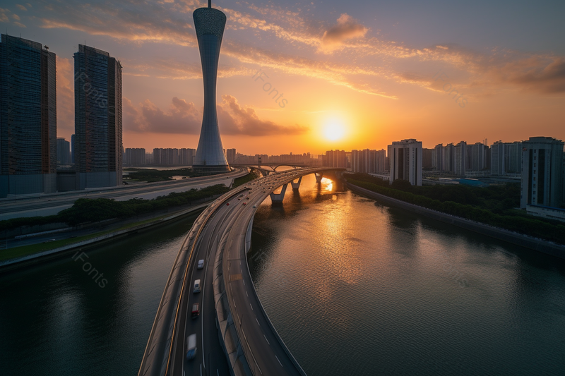 橙色城市建筑桥实拍摄影,高清,摄影图,摄影图片,图片大全,摄影图免费下载